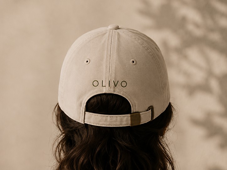 Gorra OLIVO cotton con wordmark bordado